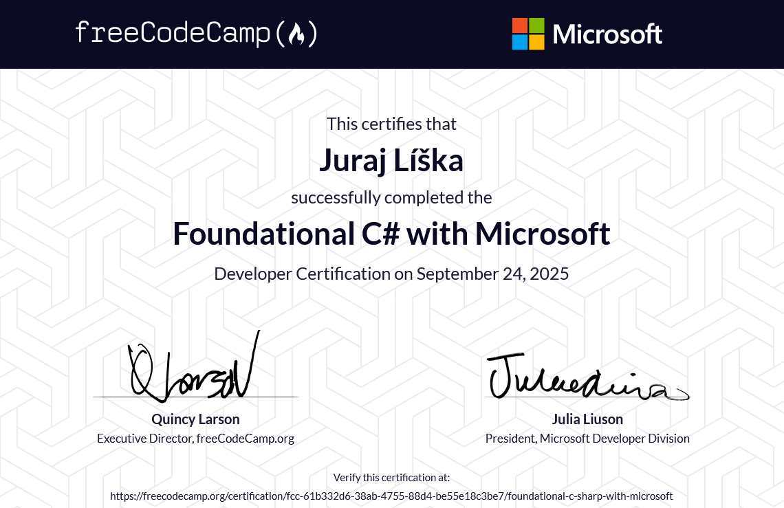 C# certificate